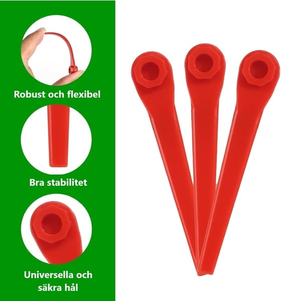 100-pakning - Trimmerkniver Gardena - Blader / Kniver til gresstrimmer – 70 mm