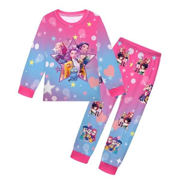 Demon Hunters Pyjamasset för Barn med Långärm och Långbyxor Rose Red 100cm