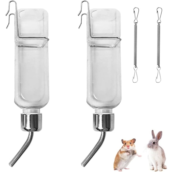 Kanin Hängande Vattenflaska, 2 st Kanin Hängande Vattendispenser, 350ml Hängande Husdjursflaskor
