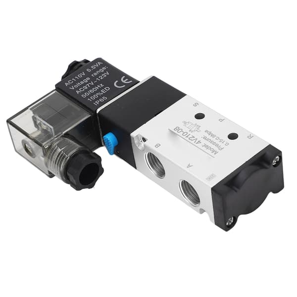 4V210‑08 Elektrisk Magnetventil 2 Positioner 5 Vejs Cylinderstyring Reverseringsventil Pneumatisk Luftventil AC110V