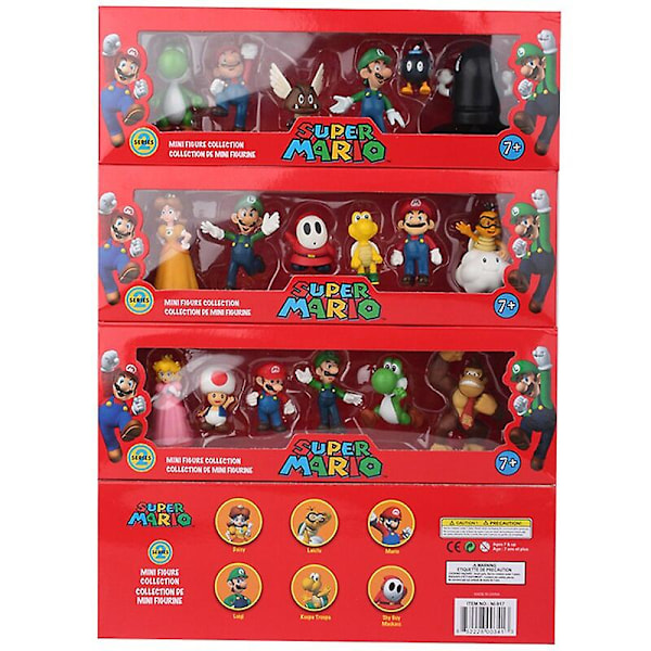 6 st/set 4-7 cm MLO PVC actionfigur leksak docka modell set barnens födelsedagspresent 03 med låda fjärrkontroll cont. 02 with box