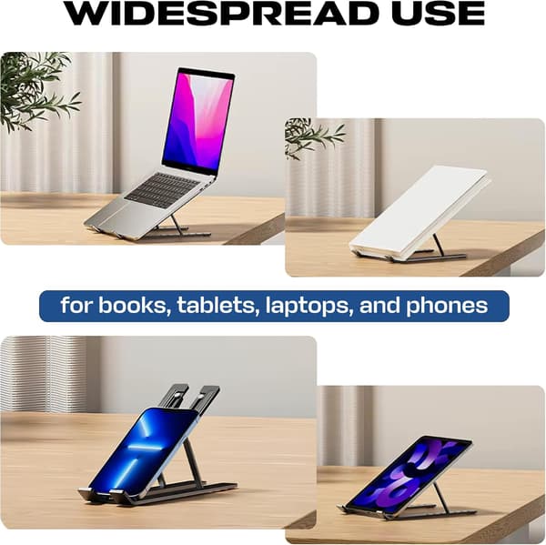 Foldbar tabletholder til bilens instrumentbræt med varmeafledning, sort stativ til 10-12 tommer enheder