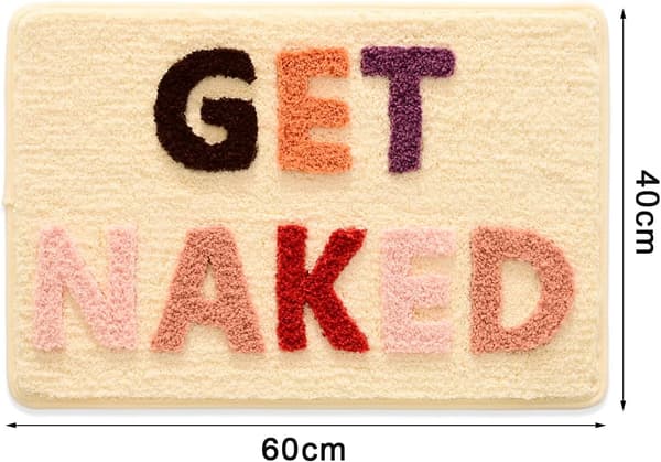 Skridsikker bademåtte 40x60 cm Microfiber Blødt Bogstavdesign Maskinvaskbart Badeværelsestæppe