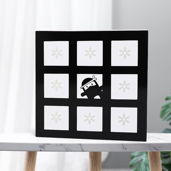 Lastulevy Tic Tac Toe -lautapeli lelu OX puinen