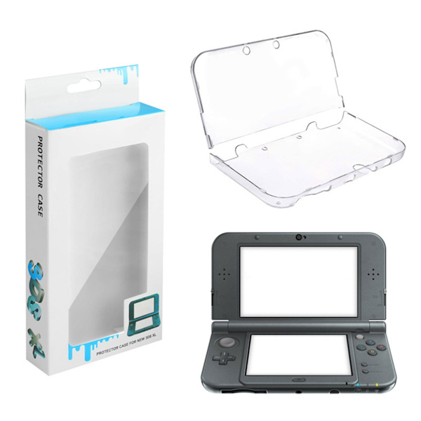 Kristallklart PC-fodral för New 3DS XL Konsol Repskyddande skyddande skal Stötsäkert fram- och baksida Skal