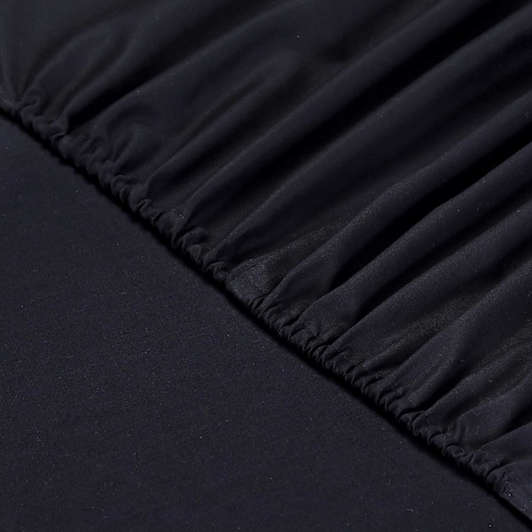 Lagen 150 x 200 cm - Farver: Sort - Bomuld: 57 Garn - 4 Elastiske Hjørner