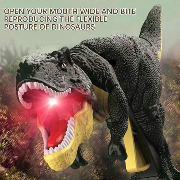 Grønn Dinosaur Simulering Press Hode Med Lys Barneleke Dekompresjon Triks Dinosaur Leke Munn