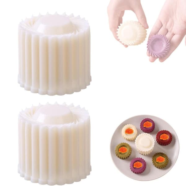 2-i-1 Dobbeltsidig Bakverkform For Dessertbaking white Pastry molds [pack of 8]