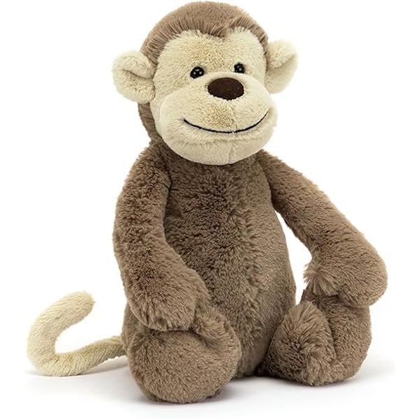 Jellycat - Teddybjørn - Bashful Monkey Nydelig Baby Teddybjørn Egnet fra Fødselen - M