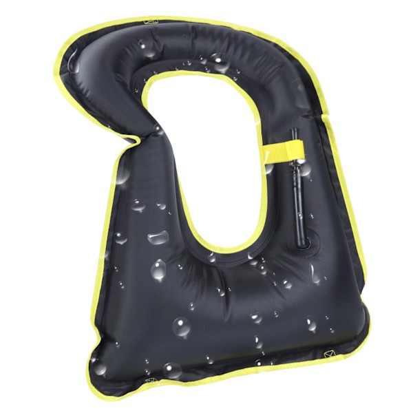 Oppustelig snorkelvest til voksne, letvægts, holdbar, bøjer jakker til dykning Black
