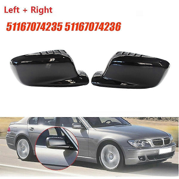 1 par bil bakspejl dæksler trim hætter til E65 E66 E67 E46 Coupe E46 51167074236 51167074235 blank sort