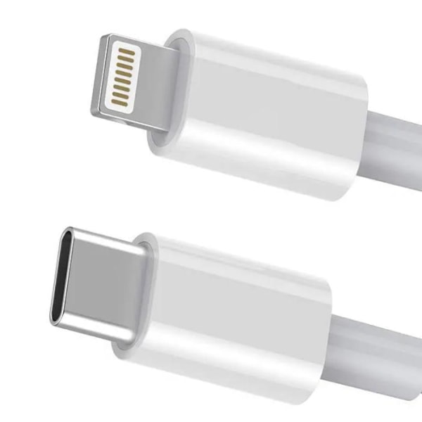 Oplader til iPhone - Kabel - 20W USB-C - Hurtiglader Hvid White 1 cable