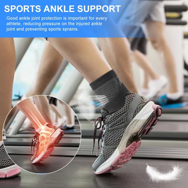 Ankelstøttebind 2-pak til forstuvninger, plantar fasciitis, hælsmerte lindring, sort, størrelse L