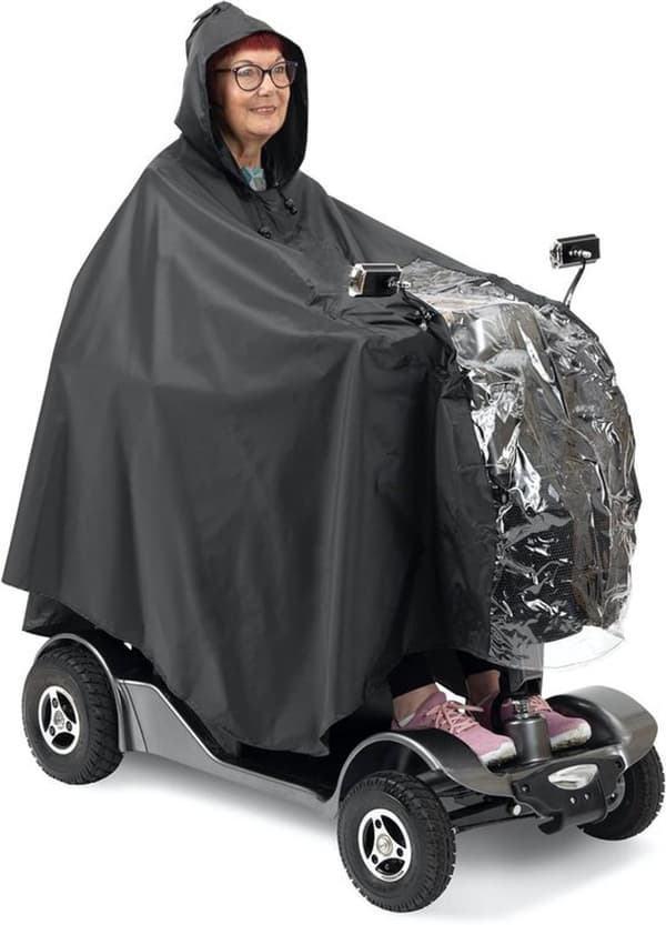 2 sæt Luksusponcho til el-scooter - Letvægts regnponcho med vindue - Universal pasform (163 x 141 cm) - Ideel til beskyttelse mod regn