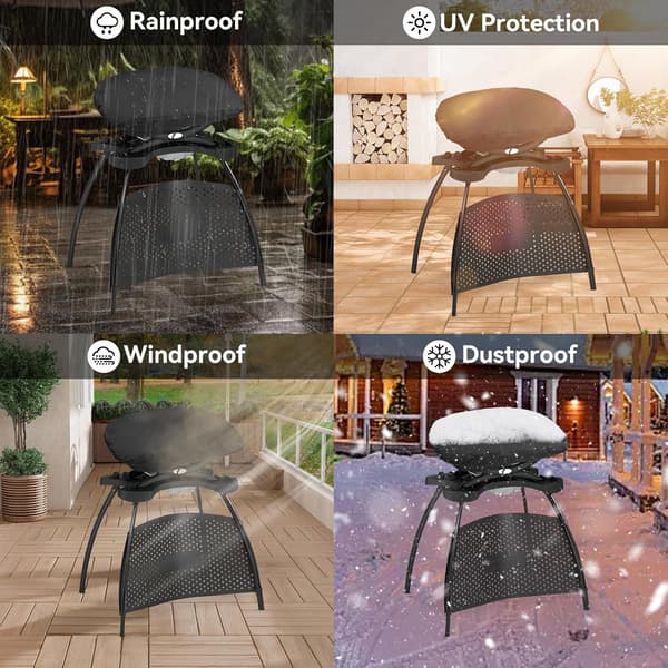 Vandtæt BBQ Cover Bærbart UV-resistent Beskyttelse 90x55x27cm Sort til Udendørs Grill