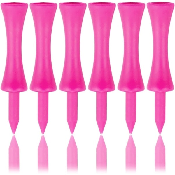 Förpackning med 100 rosa 57mm golftees i plast