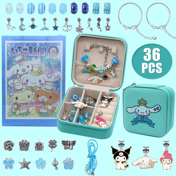 Armbåndsett for barn med perler, DIY-håndverkssett for jenter, gaveidé til bursdag Basic Kuromi 36-piece set
