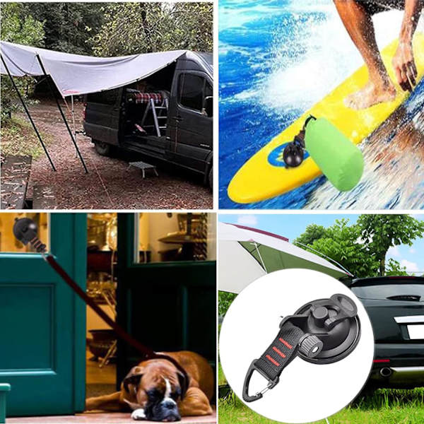 Sugpropp för camping, 4 kraftfulla sugkoppskrokar för campingtält