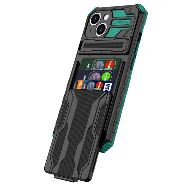 iPhone 13 - Pungcover med Kortpladser og Kickstand Blå