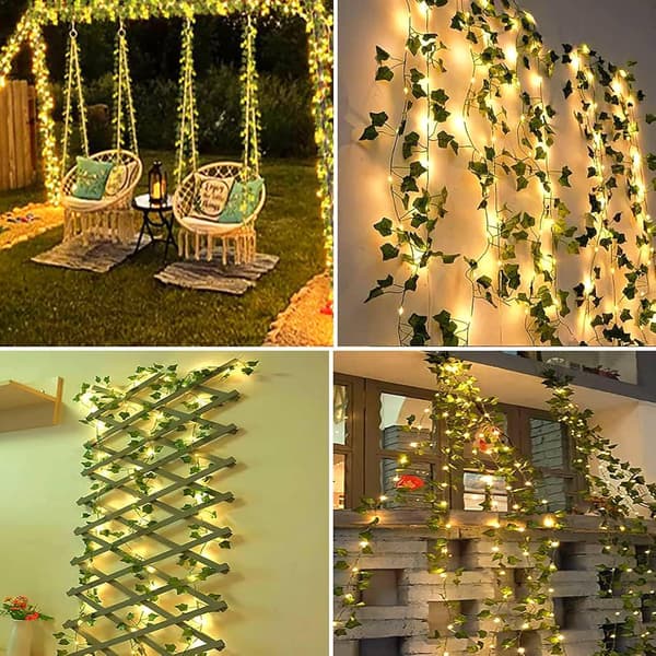 10M 100 LED Solcelle Lys String Kunstig Efeu 8 Modes IP65 Vandtæt Solcelle Efeu Lys String Have Terrasse Altan Soveværelse