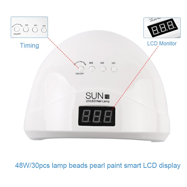 48W UV LED -geelikynsilamppu, valkoinen valo, LED-kynsilamppu