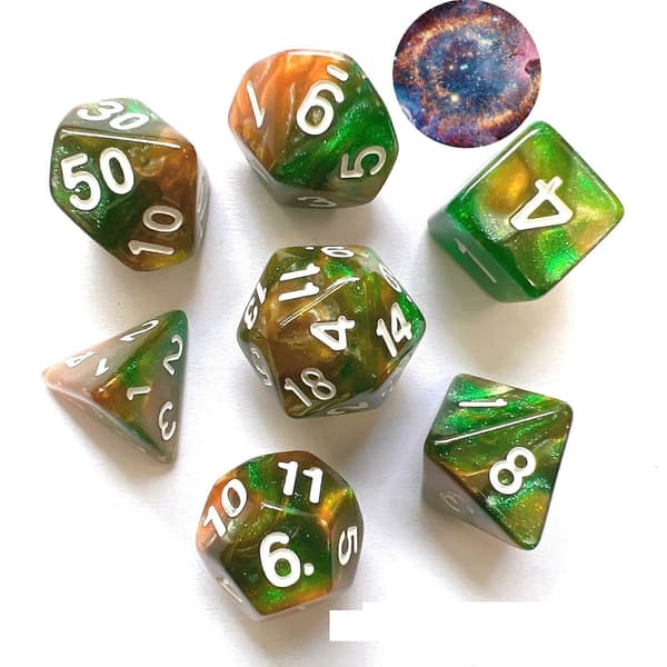 Nye Dual Color Multi Faced Dragon And Dungeon Spil Terninger Brætspil Farve (7 stykker pr. sæt)