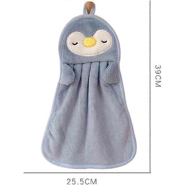 2-pack Mjuka Chenille Hänghanddukar för Kök Badrum Pingvin