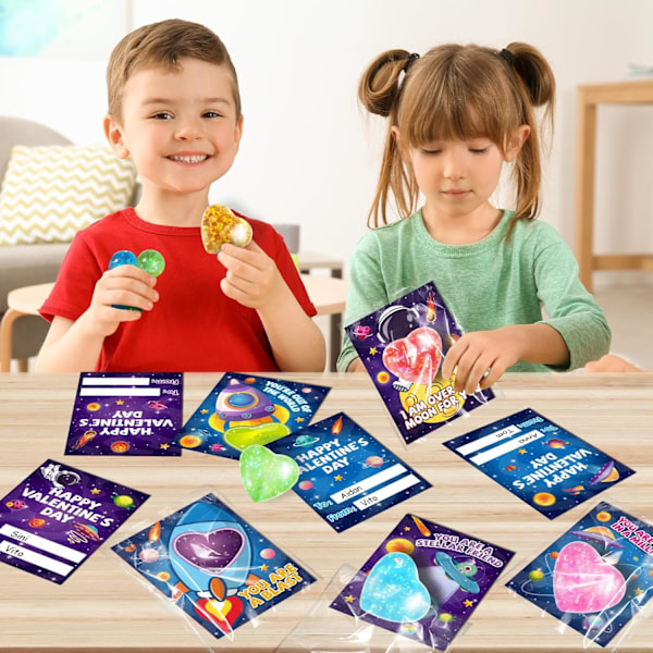 24-pack Hjärtformade Stretchiga Bollar, för Barns Skolklassrumsutbyte