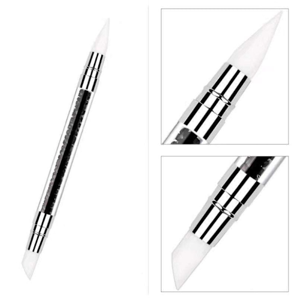 3-pack Nagelborstar - Silikonborste - Dubbelsidig Flerfärgad (FQ)