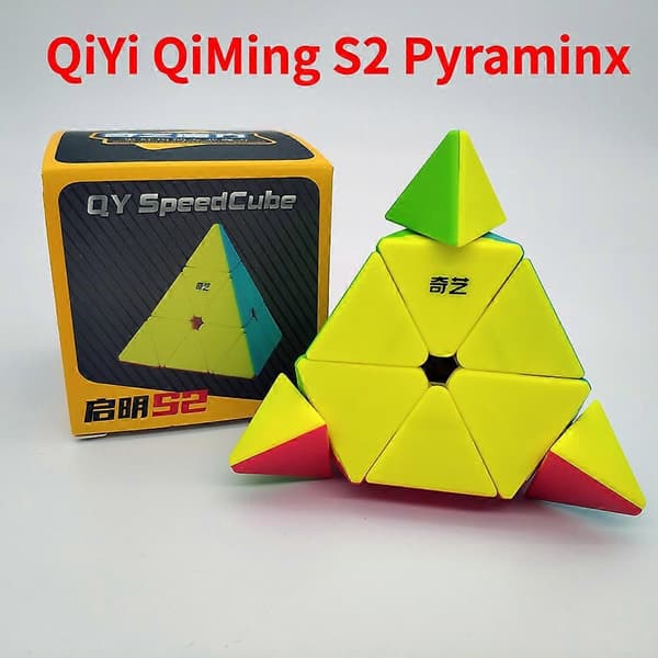 [Funcube] QiYi QiMing S2 Pyramide 3x3 Magic Cube Pyramide 3x3x3 Professionelle Cubos Magicos Børnelegetøj Høj Hastigheds Cube Puslespil Legetøj [YATOY]