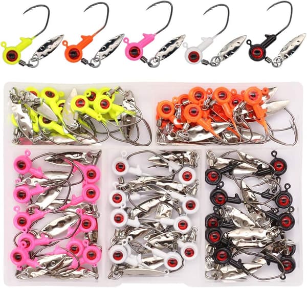 Crappie-Jigs-Kit 30-pakning Panfish Fiskejigger Blyhodejigger Krok