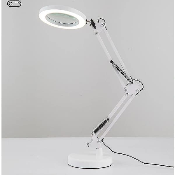 [LCS] 30x Magnifying Glass with Light and 3 Color Modes 10 Adjustable Brightness Magnifying Lamp Desk Lamp