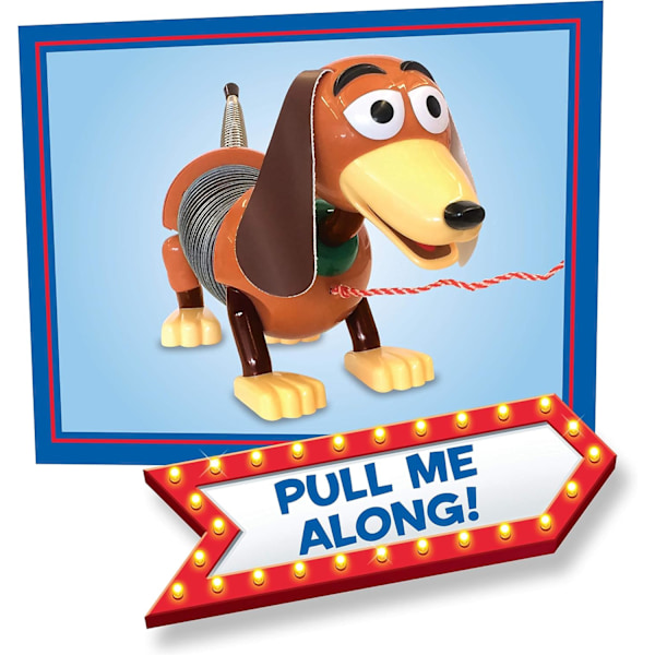 Disney Toy Story Slinky Dog Dragleksak, Gående Fjäderleksak för Pojkar och Flickor, Leksaker för Barn