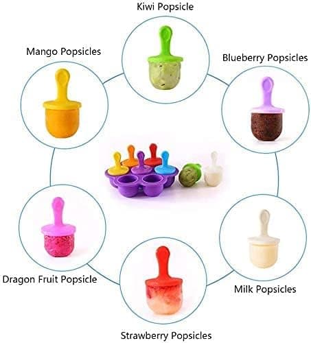 Silikoniset Mini Jäätelömuotit Jäätelötikuille Sininen Ja Violetti 2 Kpl
