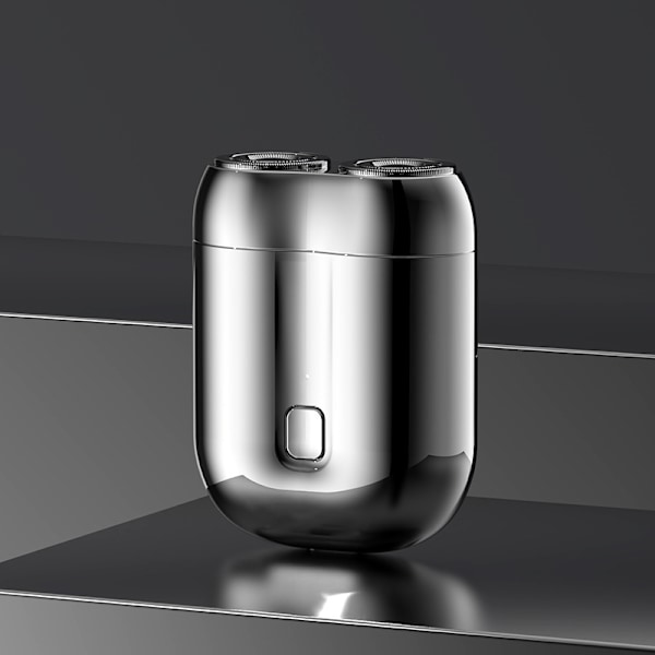 Ny mini dobbelthodet barbermaskin elektrisk bærbar barbermaskin for menn USB-lading full kropp vaskbar barbermaskin grey
