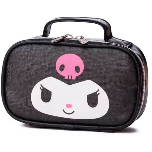Kawaii Kuromi Väska, Kuromi Sminkväska, Söt Tecknad Kosmetikväska, Mini Rese Toalettväska, Vattentät Återanvändbar Konstläder (Svart)