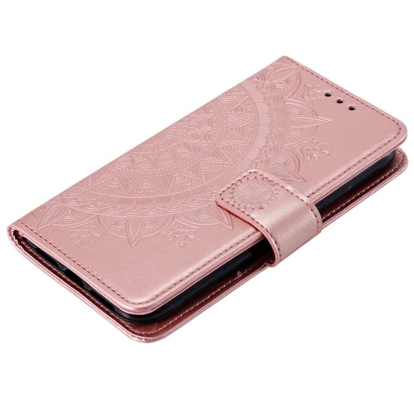 iPhone 13 - Trykt Mandala Læder Etui - Rosaguld 70