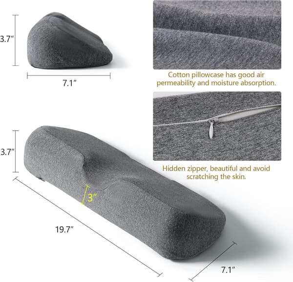 Nackkudde för sömn, memory foam-kudde för lindring av stel nacksmärta, nackkudde för smärtlindring (mörkgrå)