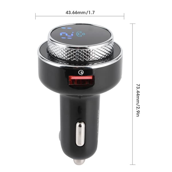 Bil MP3 Bluetooth Musikafspiller Bærbar Auto FM Transmitter QC3.0 Bil Hurtigoplader