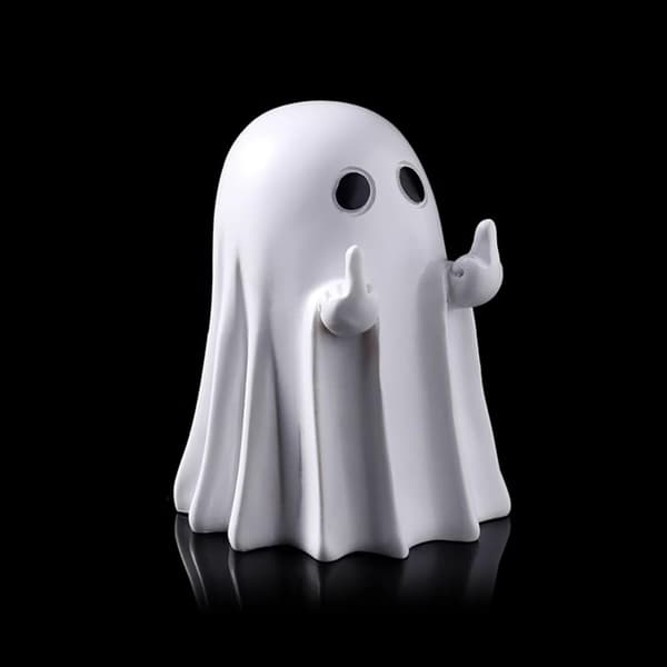 Adorable Halloween Ghost Statue Figurine, Halloween Table Decoration for Home - Cute Finger Ghost 2pcs