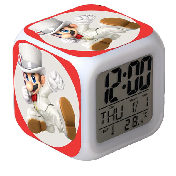 Värikäs LED-herätyskello sarjakuva Super Mario -tyylinen lahjakello lapsille Number-032