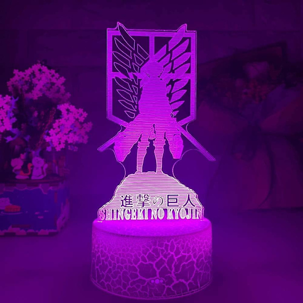 Angrep på Titan 3D Anime Lampe Natt Levi Ackerman Illusjon