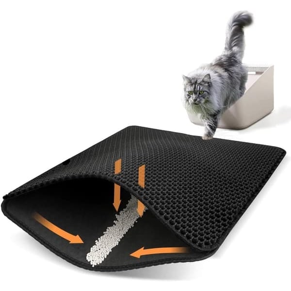 Kattesandmatte for Kattedo, Flere Størrelser, Sklisikker, Lett å Rengjøre grey 45*30