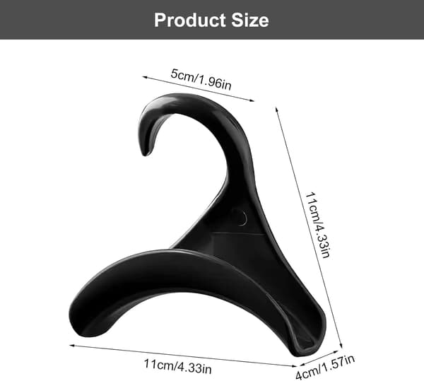 10-pack Svarta Krokar För Väskor Hattar Halsdukar Multifunktionell Klädhängare Organizer 11x4x11cm