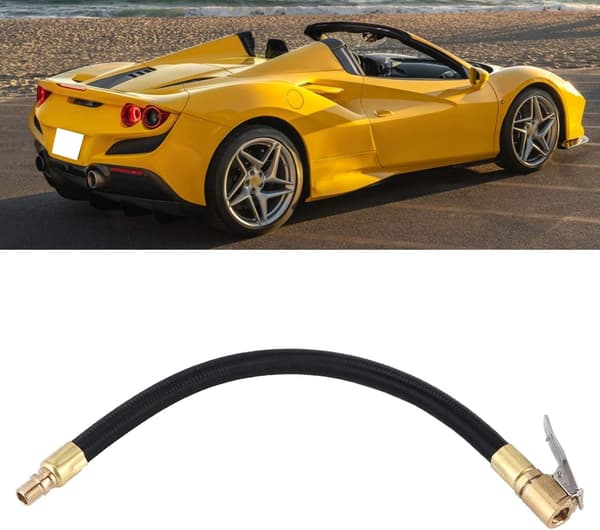 2 stycken Däckpumplang Förlängningsslang 20cm Däckpumpslang Snabbpumpande Chuck Adapter Bil Amerikansk Ventil
