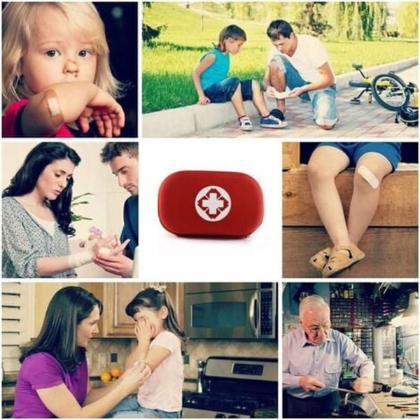 Førstehjælpskasse, Mini Medicinsk Æske, Komplette til Bil, Rejser, Kontor, Vandreture, Sport, Hjem, Forretning (Rød) zhuoxuan 150cm