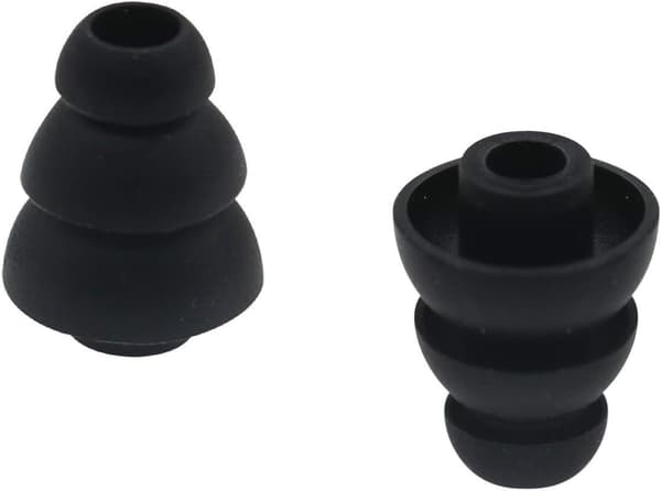 Pairs Replacement Triple Flange Cone Ørepropper Ørepropper Silikon Ørepropper Passer De fleste In-Ear Hodetelefoner, Svart