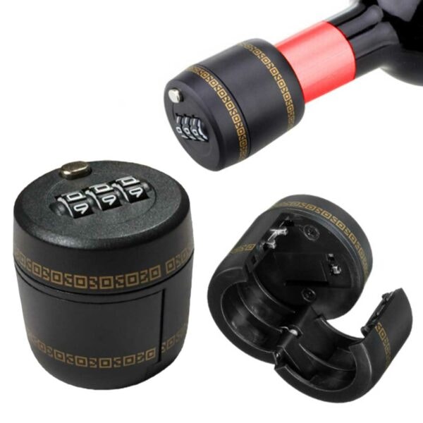 Kodelås til Flasker - Lås for Vin- og Spritflasker svart black