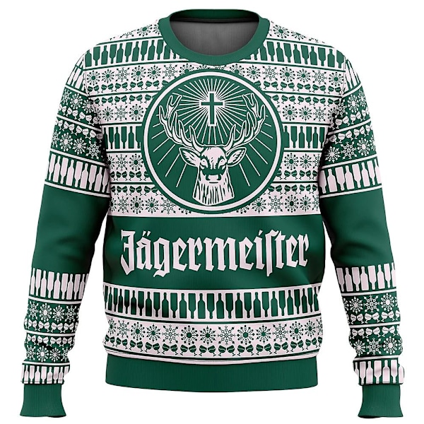 Jagermeister Grim Jultrøje Gave Julmanden Trøje Herre 3d Sweatshirt Og Top Efterår Og Vinter Clot qd Bedst XS