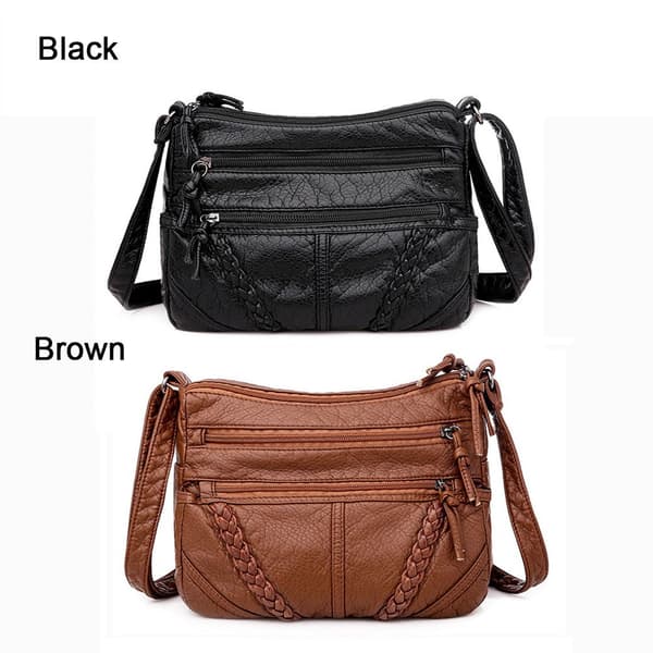 PU læder crossbody tasker Tote taske BRUN - høj kvalitet